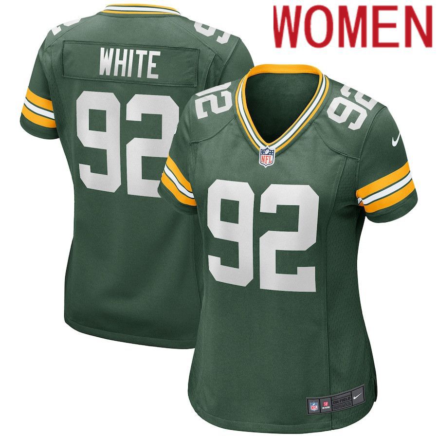 Women Green Bay Packers #92 Reggie White Nike Green Game Retired Player NFL Jersey->women nfl jersey->Women Jersey